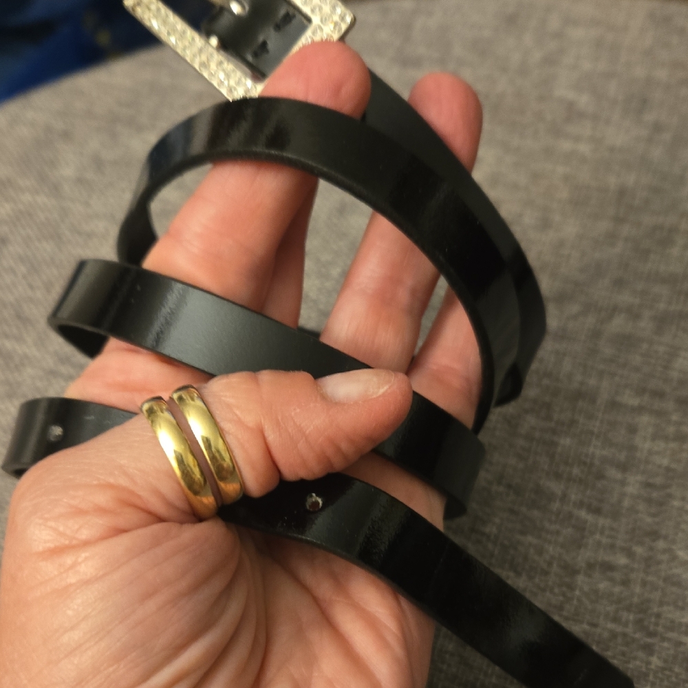 Express Black Belt with Gold Buckle
